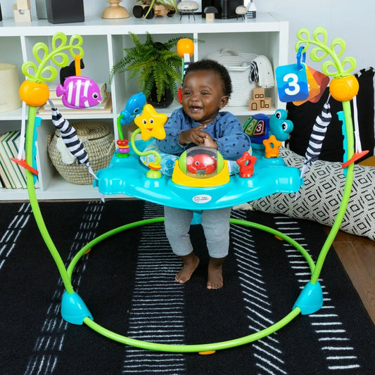 Baby Activity Jumper with Interactive Toys, Music & Sensory Play Center